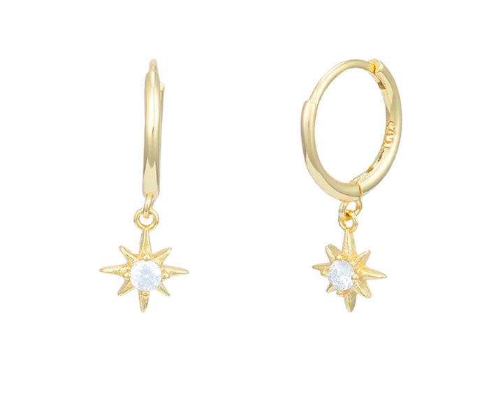 Starlight Dangling Huggie Hoops