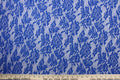 This lace features a floral design in a rich royal blue with a stretch.