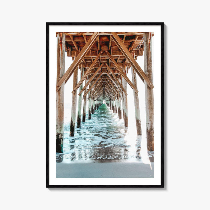 Surf City Fine Art Photo Print, Ocean Pier, North Carolina, Topsail Island Wall Poster