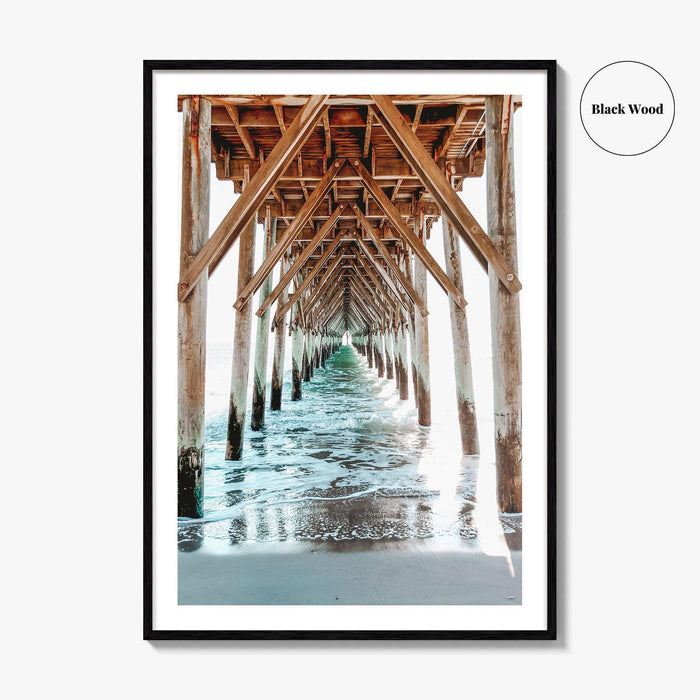 Surf City Fine Art Photo Print, Ocean Pier, North Carolina, Topsail Island Wall Poster