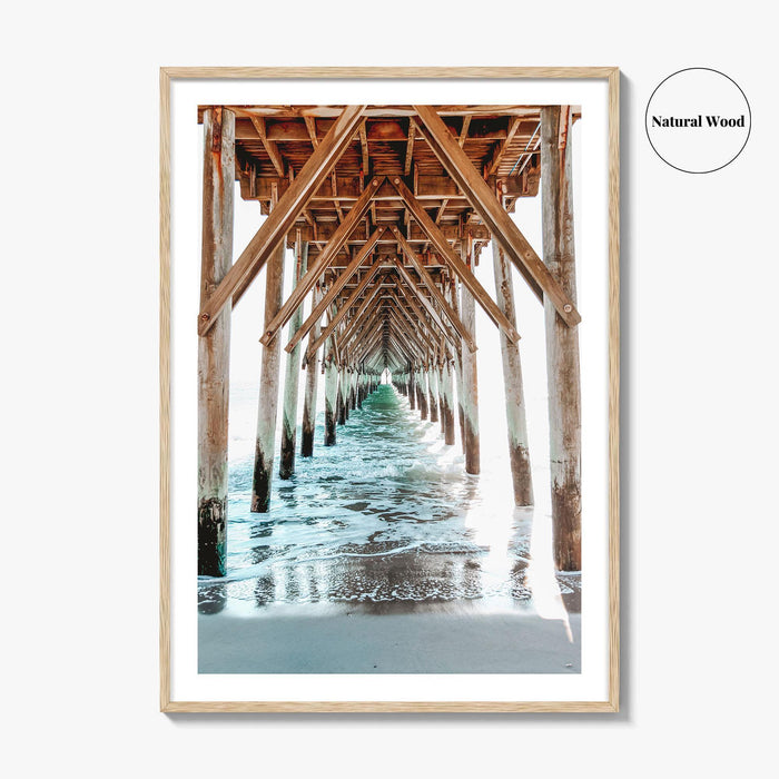 Surf City Fine Art Photo Print, Ocean Pier, North Carolina, Topsail Island Wall Poster