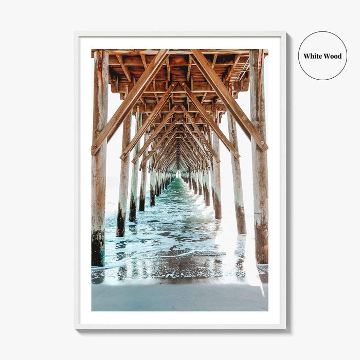Surf City Fine Art Photo Print, Ocean Pier, North Carolina, Topsail Island Wall Poster