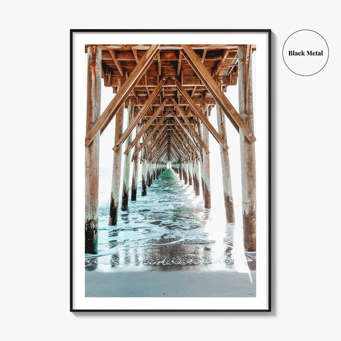 Surf City Fine Art Photo Print, Ocean Pier, North Carolina, Topsail Island Wall Poster