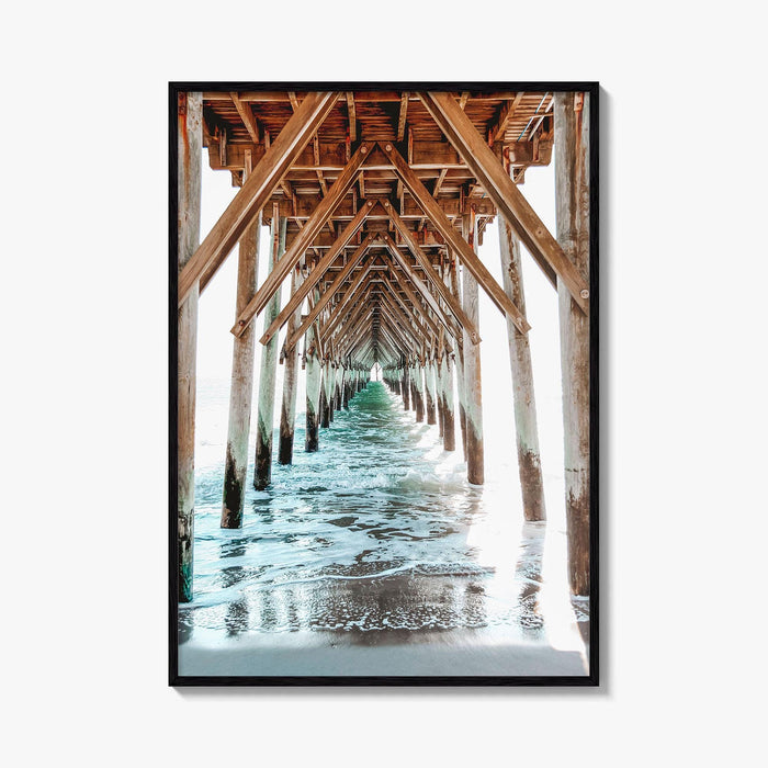 Surf City Fine Art Photo Print, Ocean Pier, North Carolina, Topsail Island Wall Poster