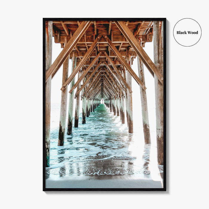 Surf City Fine Art Photo Print, Ocean Pier, North Carolina, Topsail Island Wall Poster
