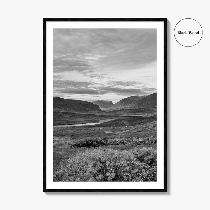 Kungsleden Black and White Fine Art Photo Print, Abisko Swedish Lapland Landscape Poster