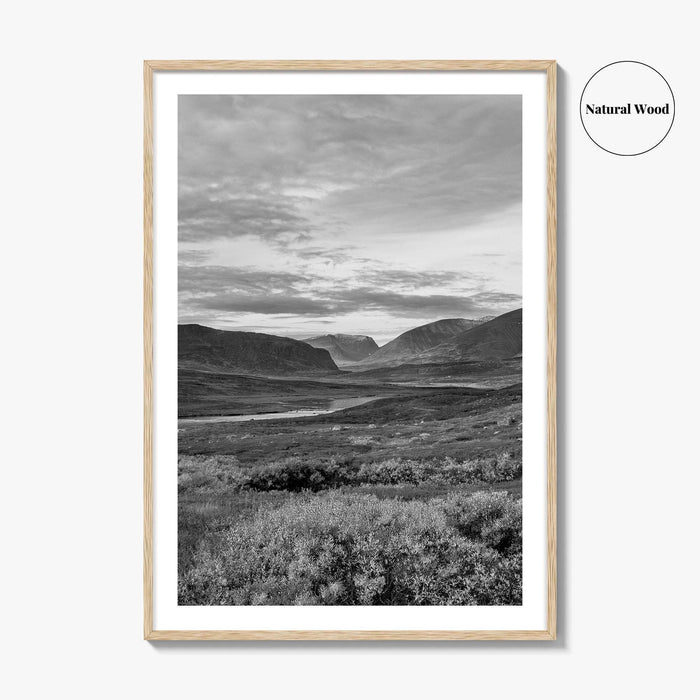 Kungsleden Black and White Fine Art Photo Print, Abisko Swedish Lapland Landscape Poster