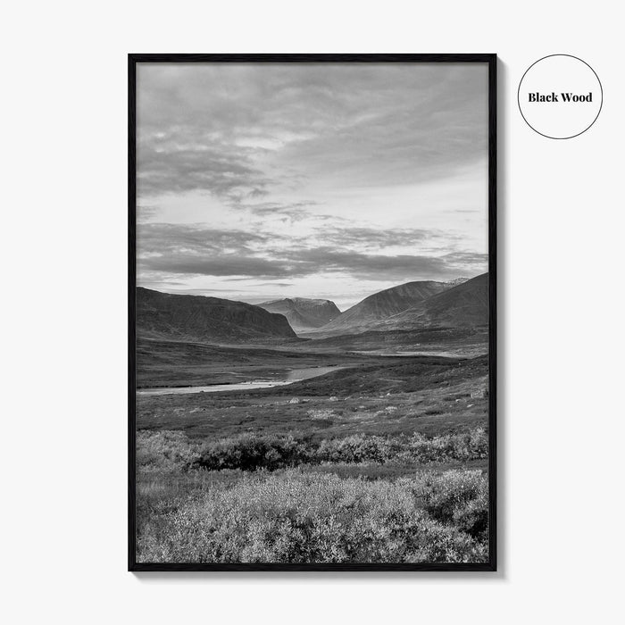 Kungsleden Black and White Fine Art Photo Print, Abisko Swedish Lapland Landscape Poster