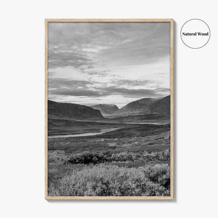 Kungsleden Black and White Fine Art Photo Print, Abisko Swedish Lapland Landscape Poster