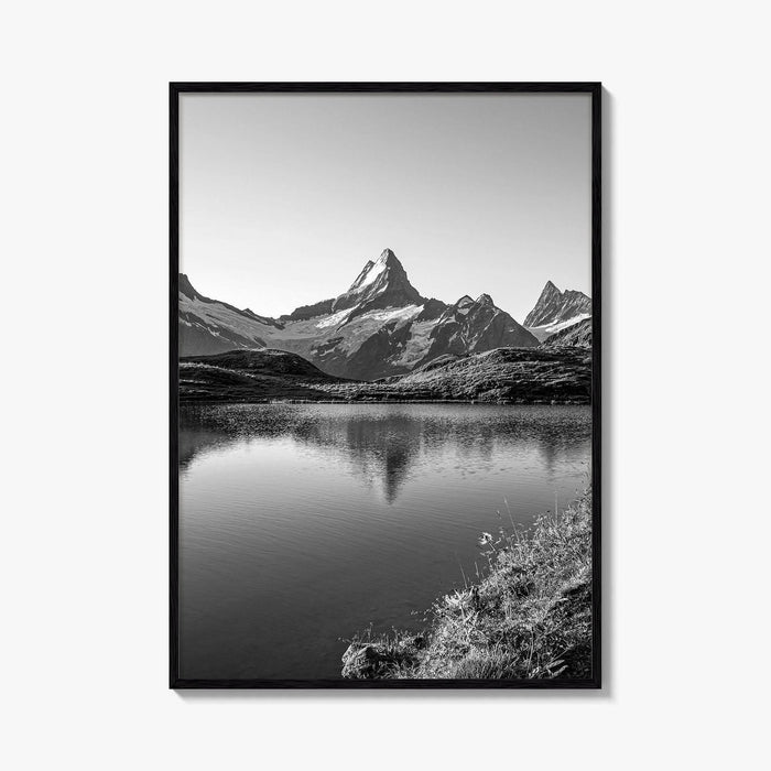Bachalpsee Black and White Fine Art Photo Print, Eiger Grindelwald Swiss Alps Poster