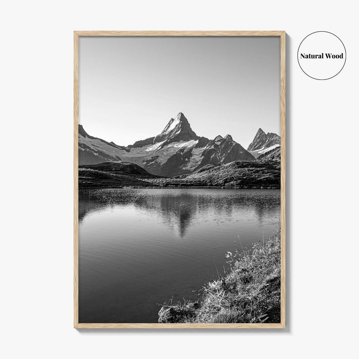 Bachalpsee Black and White Fine Art Photo Print, Eiger Grindelwald Swiss Alps Poster