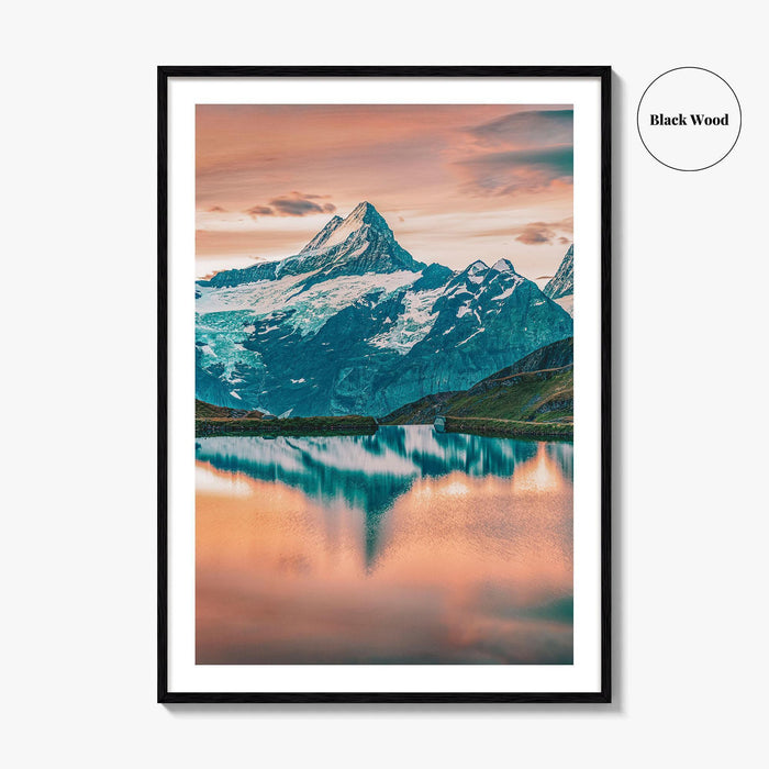 Bachalpsee Switzerland Fine Art Photo Print, Bernese Alps Wall Poster, Schreckhorn Wetterhorn Grindelwald