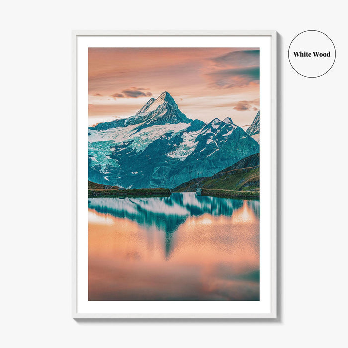 Bachalpsee Switzerland Fine Art Photo Print, Bernese Alps Wall Poster, Schreckhorn Wetterhorn Grindelwald