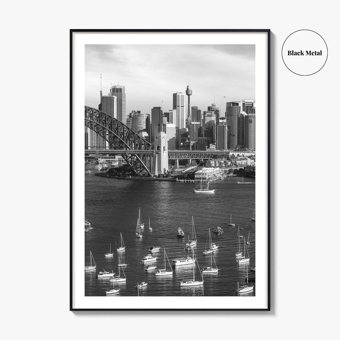 Sydney Skyline Black and White Fine Art Photo Print, Poster, New South Wales Australia