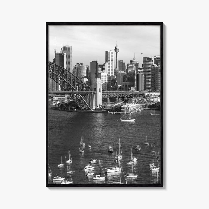Sydney Skyline Black and White Fine Art Photo Print, Poster, New South Wales Australia