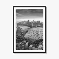 Sydney Skyline Black and White Fine Art Photo Print, Harbour Bridge Australia Poster