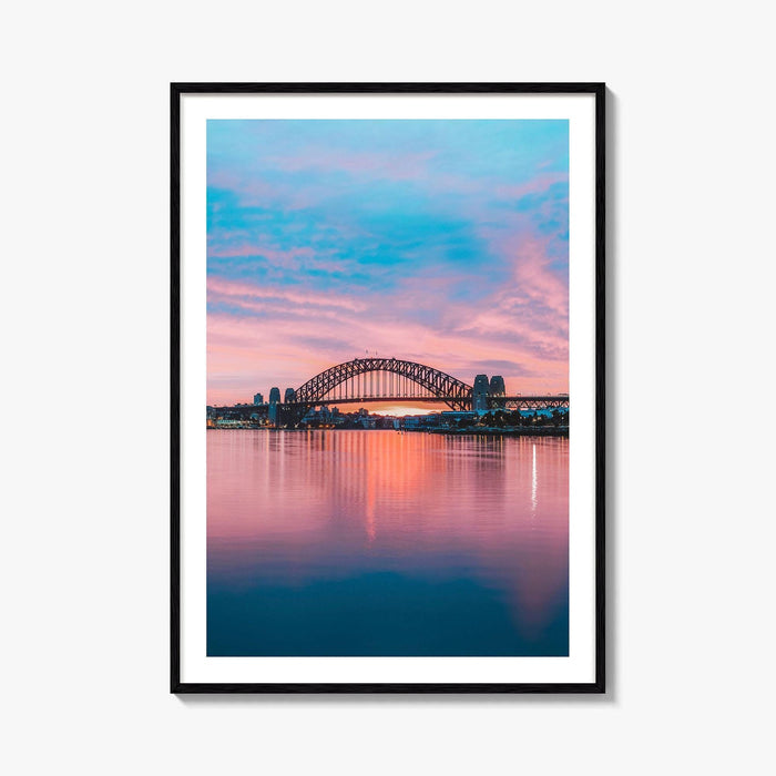 Sydney Blue and Purple Fine Art Photo Print, Harbour Bridge Silhouette, Australia Poster