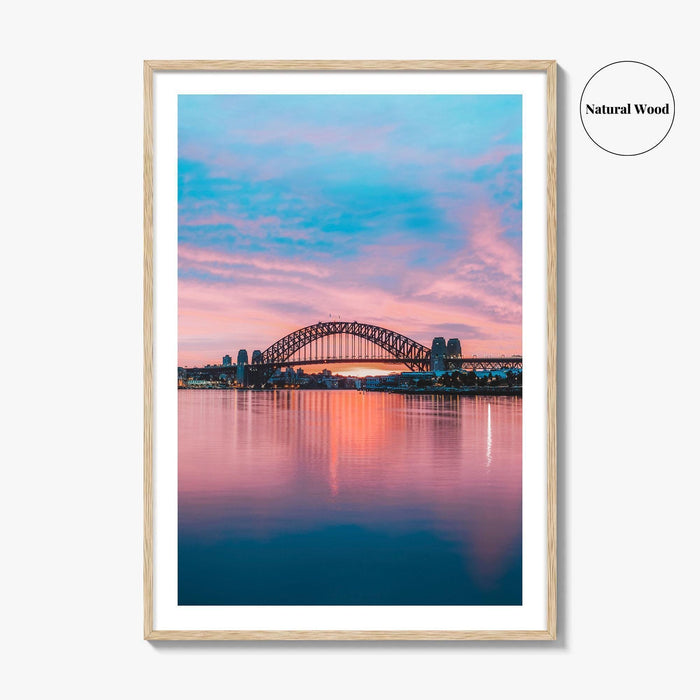 Sydney Blue and Purple Fine Art Photo Print, Harbour Bridge Silhouette, Australia Poster