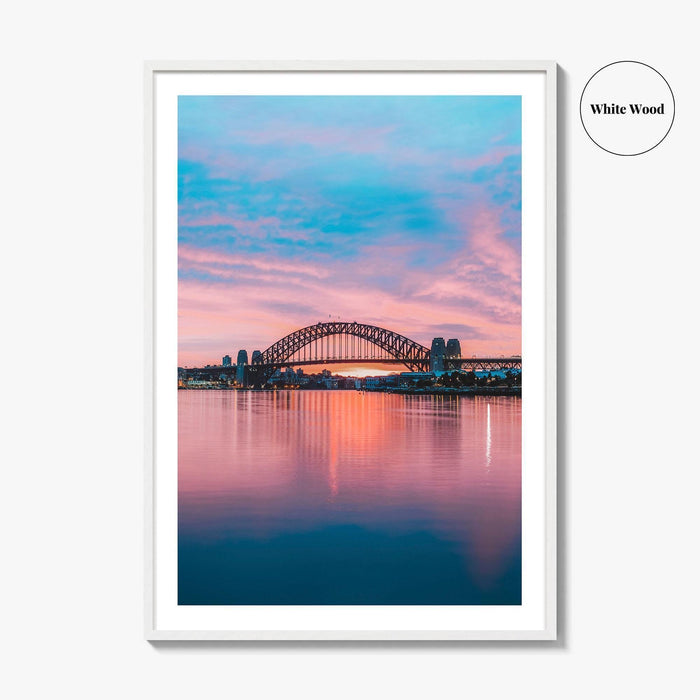 Sydney Blue and Purple Fine Art Photo Print, Harbour Bridge Silhouette, Australia Poster