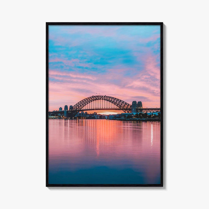 Sydney Blue and Purple Fine Art Photo Print, Harbour Bridge Silhouette, Australia Poster