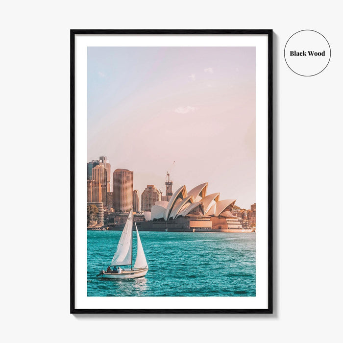 Sydney Fine Art Photo Print, Opera House, Harbor, Sailboat, Australia Poster, Wall Decor