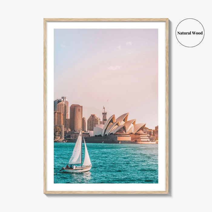 Sydney Fine Art Photo Print, Opera House, Harbor, Sailboat, Australia Poster, Wall Decor