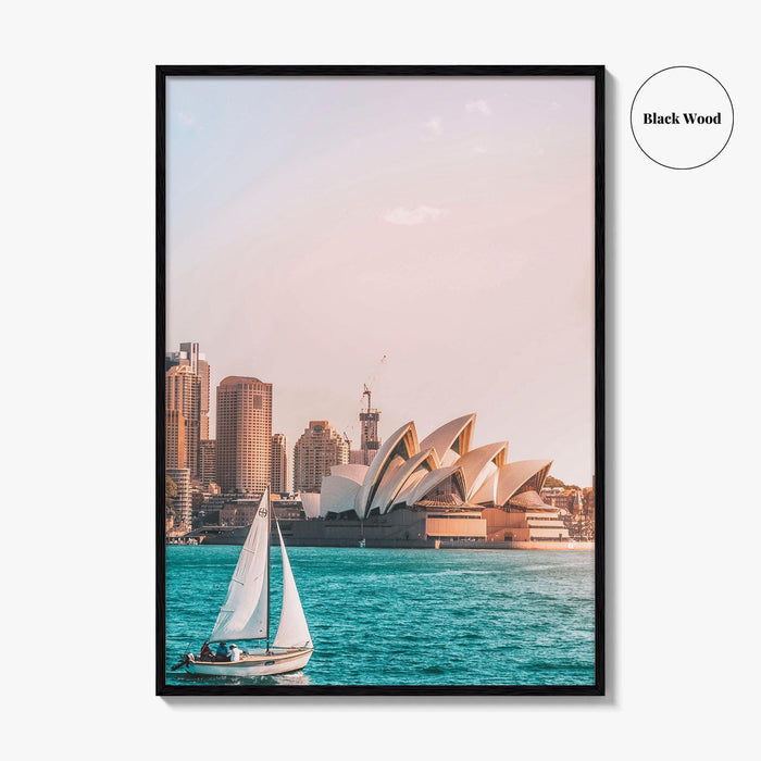 Sydney Fine Art Photo Print, Opera House, Harbor, Sailboat, Australia Poster, Wall Decor