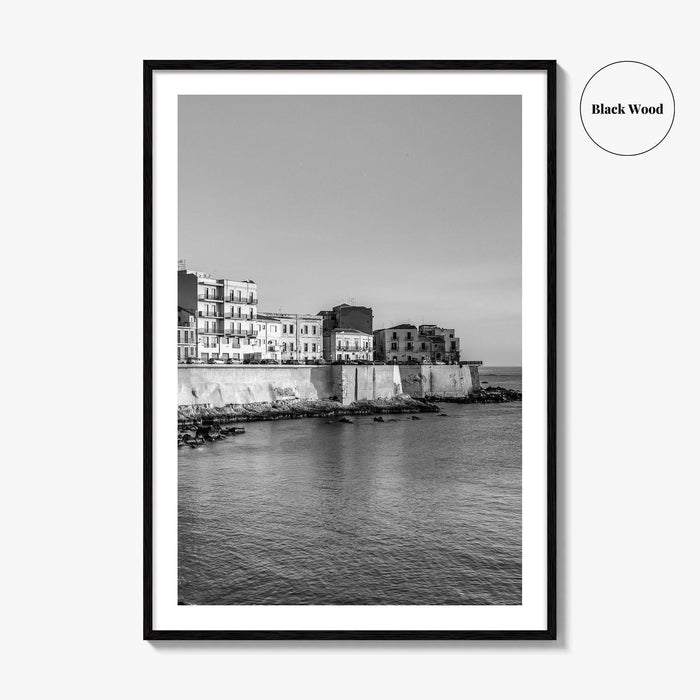 Syracuse Italy Black and White Fine Art Photo Print, Siracusa Sicily Ortigia Wall Poster