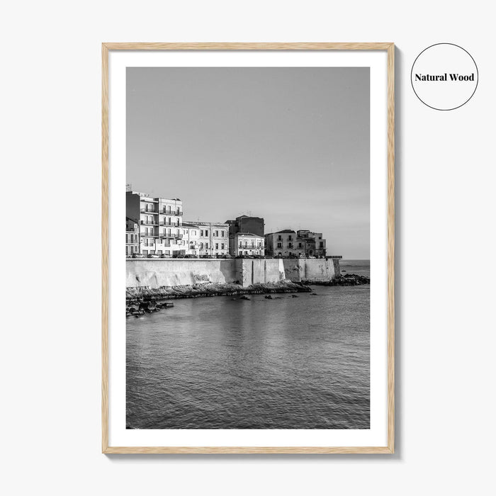 Syracuse Italy Black and White Fine Art Photo Print, Siracusa Sicily Ortigia Wall Poster