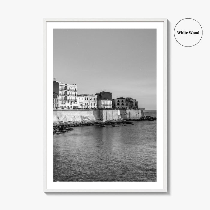 Syracuse Italy Black and White Fine Art Photo Print, Siracusa Sicily Ortigia Wall Poster