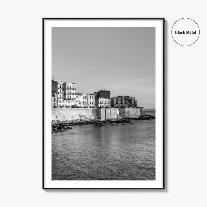 Syracuse Italy Black and White Fine Art Photo Print, Siracusa Sicily Ortigia Wall Poster