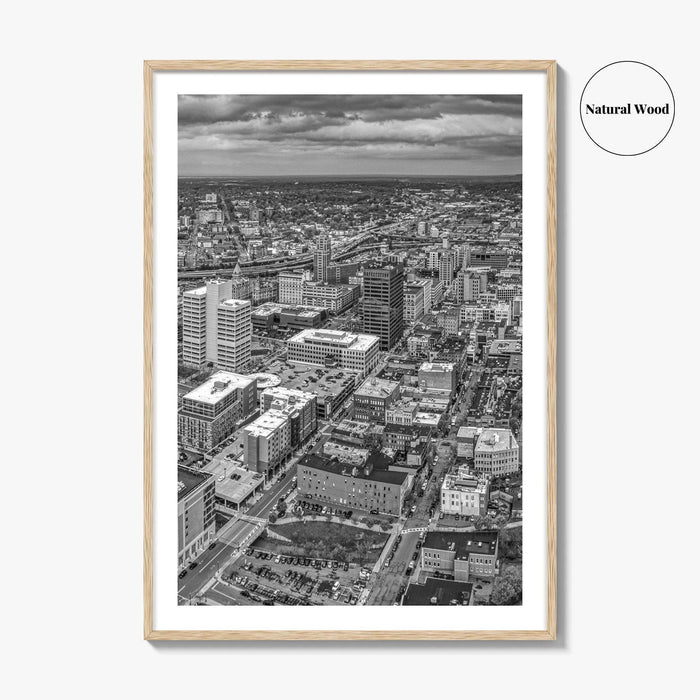 Syracuse Skyline Black and White Fine Art Photo Print, New York City Poster