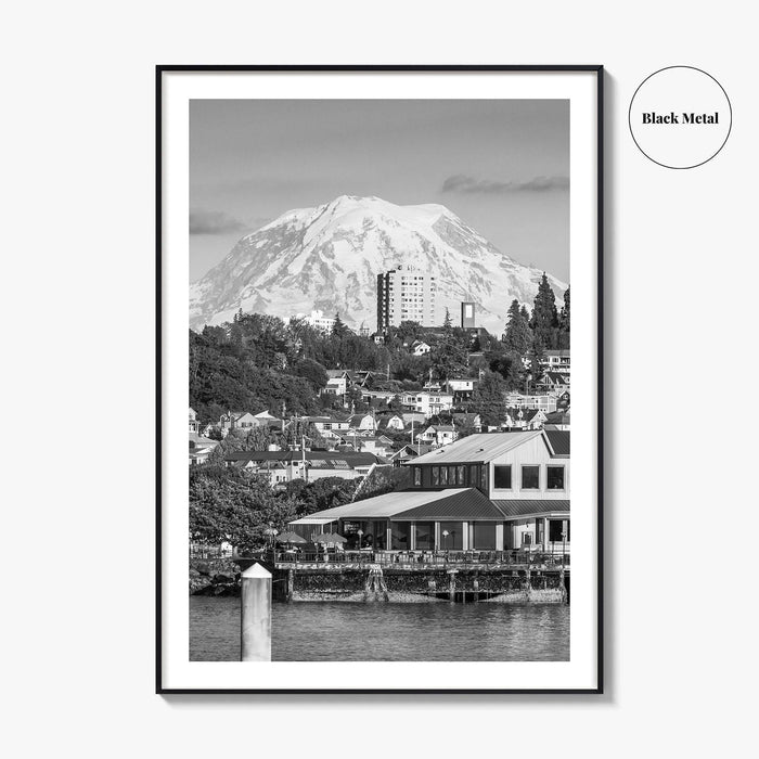 Tacoma Black and White Fine Art Photo Print, Mount Rainier, Washington State Poster