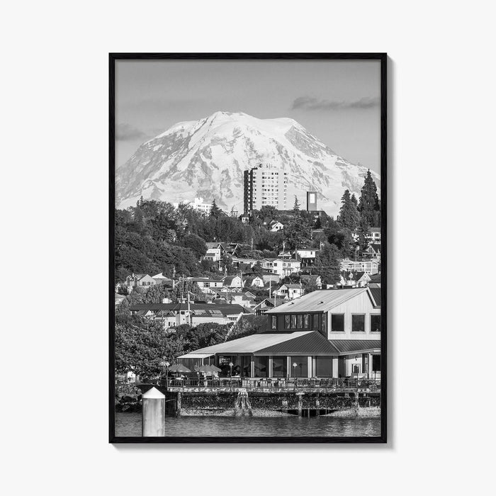 Tacoma Black and White Fine Art Photo Print, Mount Rainier, Washington State Poster