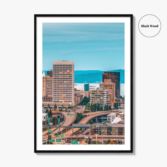 Tacoma Skyline Fine Art Photo Print, Washington Wall Decor Poster, USA