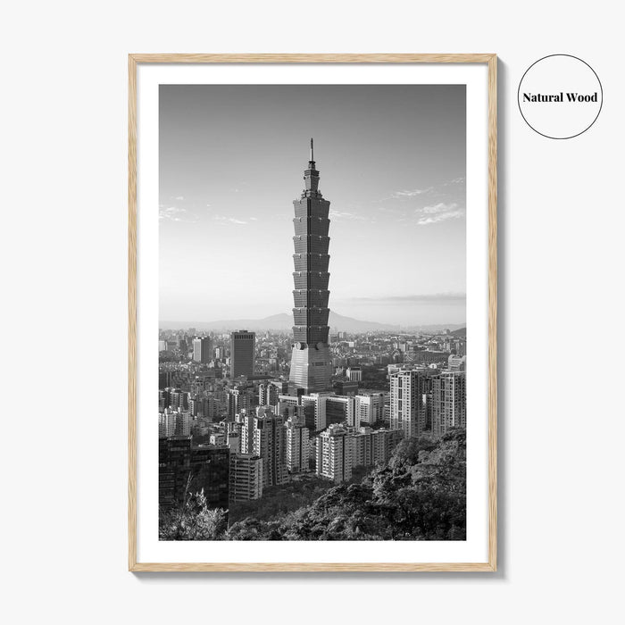 Taipei Skyline Black and White Fine Art Photo Print, Taiwan, City Poster