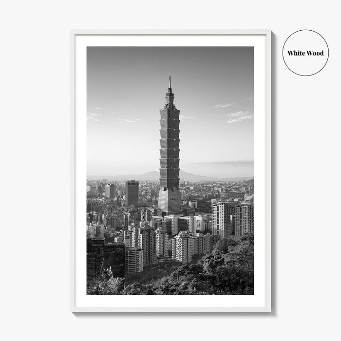 Taipei Skyline Black and White Fine Art Photo Print, Taiwan, City Poster