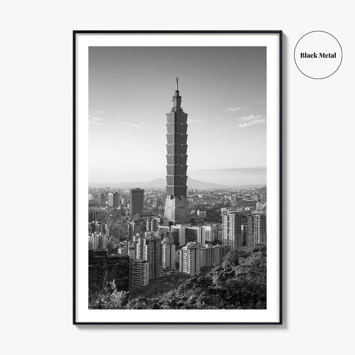 Taipei Skyline Black and White Fine Art Photo Print, Taiwan, City Poster