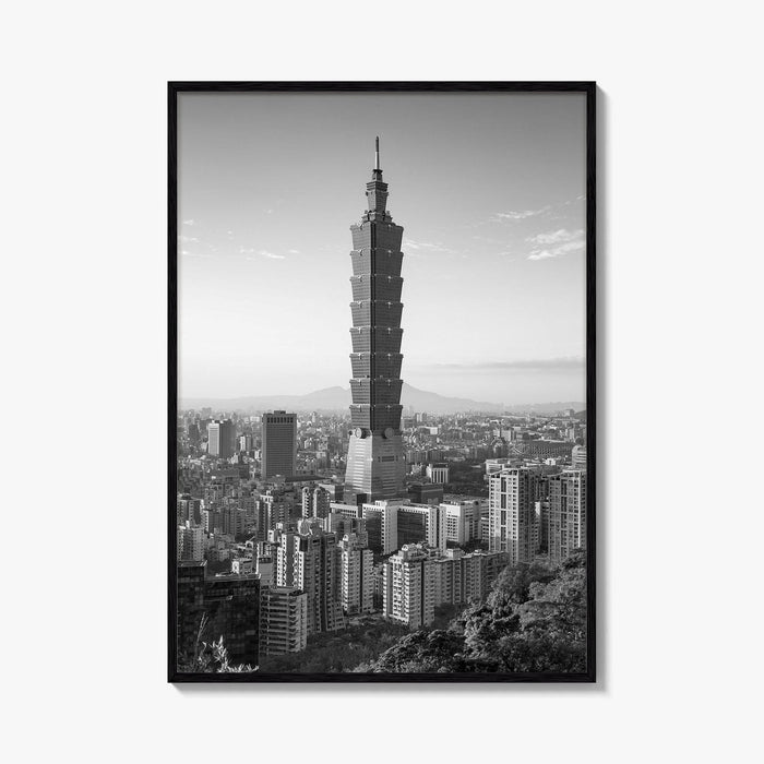 Taipei Skyline Black and White Fine Art Photo Print, Taiwan, City Poster