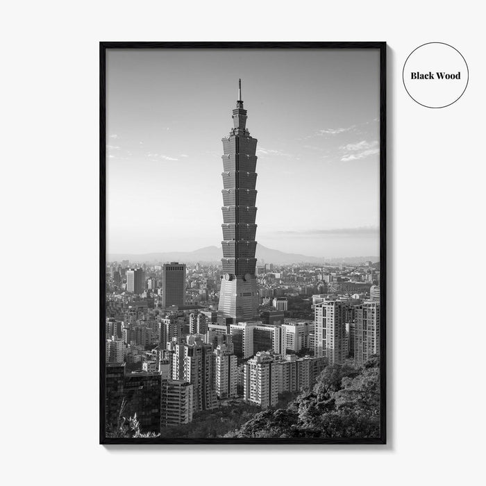 Taipei Skyline Black and White Fine Art Photo Print, Taiwan, City Poster