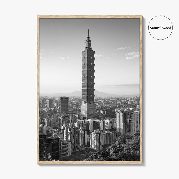 Taipei Skyline Black and White Fine Art Photo Print, Taiwan, City Poster