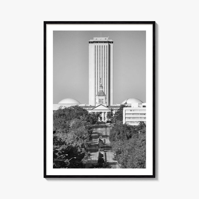 Tallahassee Black and White Fine Art Photo Print, Florida Capitol Buildings, Florida Poster