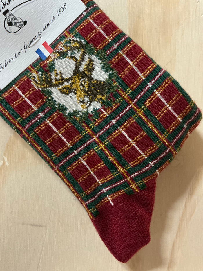Tartan Deer ankle socks by Maison Broussaud