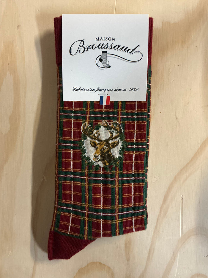 Tartan Deer socks by Maison Broussaud