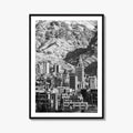 Tehran Black and White Fine Art Photo Print, Iran Wall Decor, Alborz Mountains Poster