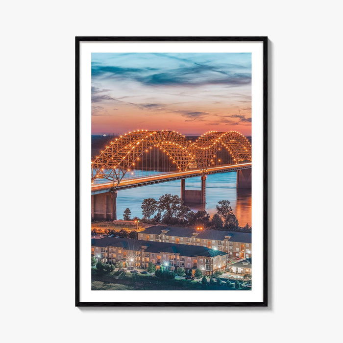 Memphis Fine Art Photo Print, Tennessee USA, Hernando de Soto Bridge, Wall Decor Poster