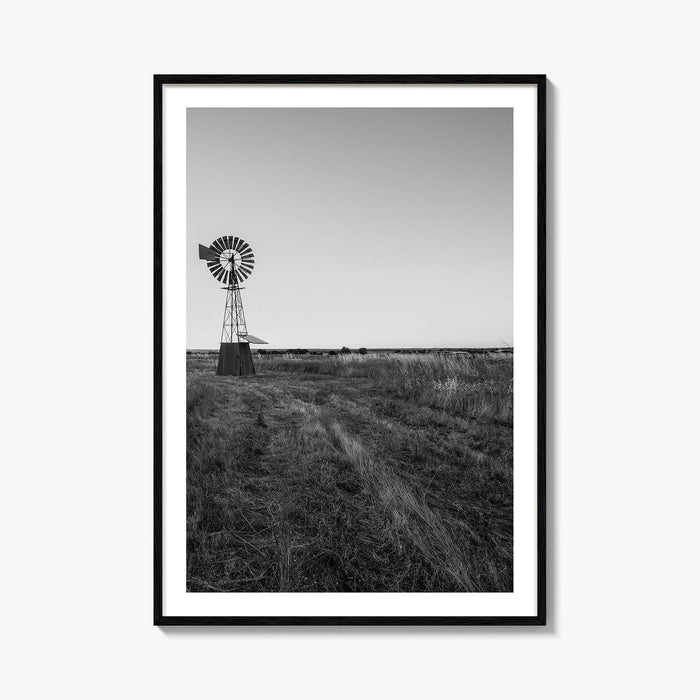 Texas Black and White Fine Art Photo Print, Windmill Poster, USA