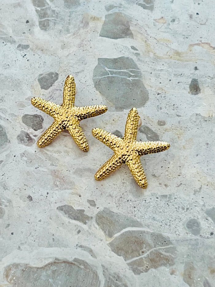 Textured Starfish Earrings
