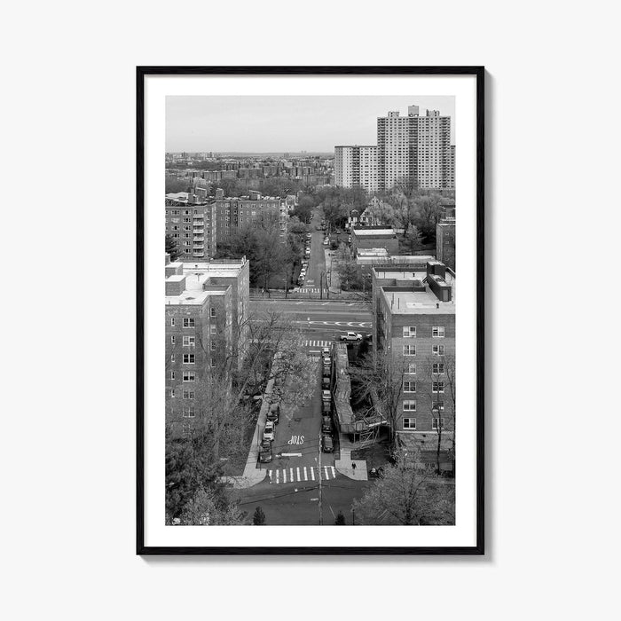 The Bronx Black and White Fine Art Photo Print, Spuyten Duyvil Aerial, NYC Poster