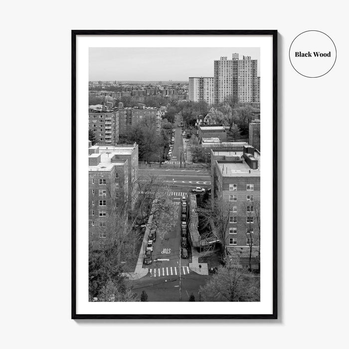 The Bronx Black and White Fine Art Photo Print, Spuyten Duyvil Aerial, NYC Poster